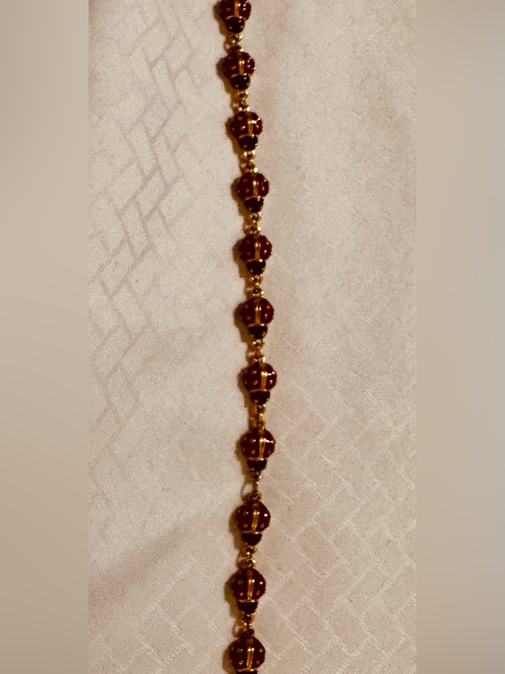 Vintage Joan Rivers Ladybug Bracelet and Dangle Ring. Goldtone made in Thailand